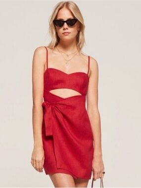 christa cotton sweater dress Reformation Christa Cotton Sweater Dress In Sundried Tomato - 50% Off